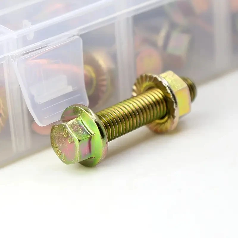 

240 sets of 8.8 class flange bolts and nuts - M5, M6, M8 metric hex screws in 14 sizes, suitable for DIY projects, home repairs,