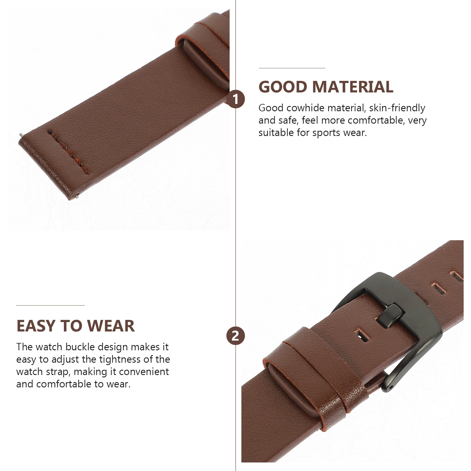 

Watchb Cowhide Strap Durable Adjustable Replacement Wristwatch Parts Versatile Supplies