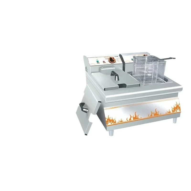 Commercial desktop electric fryer, fryer, single cylinder stainless steel French fries, stall snack street