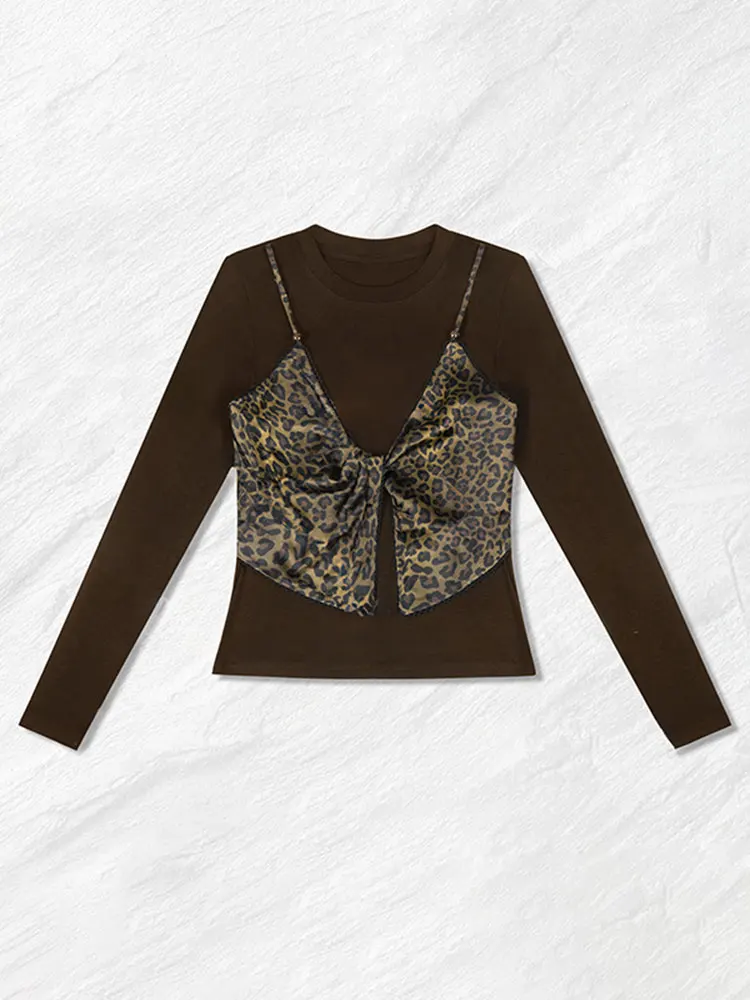 Camiseta Interior Larga de Diseño Sensacional para Mujer, Estilo Coreano, Ajustada, con Patrón Creativo y Transpirable