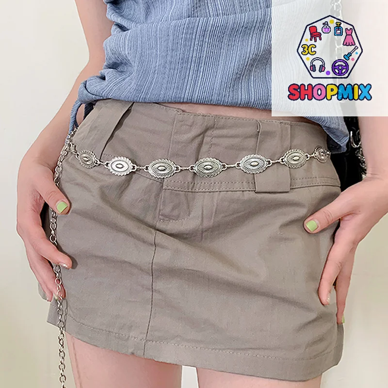 الرجعية تنوعا العرقية نمط المعادن البوهيمي الخصر حزام على شكل سلسلة للنساء سترة الموضة سلسلة الخصر ختم الجسم اكسسوارات الديكور #1