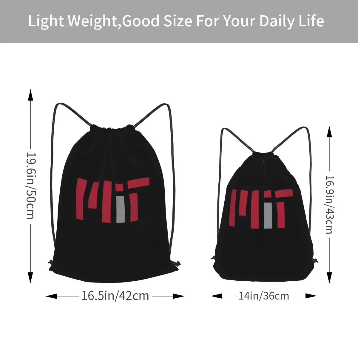 MIT University Backpacks Portable Drawstring Bundle Pocket Sports Bag Book Bags for Travel Students