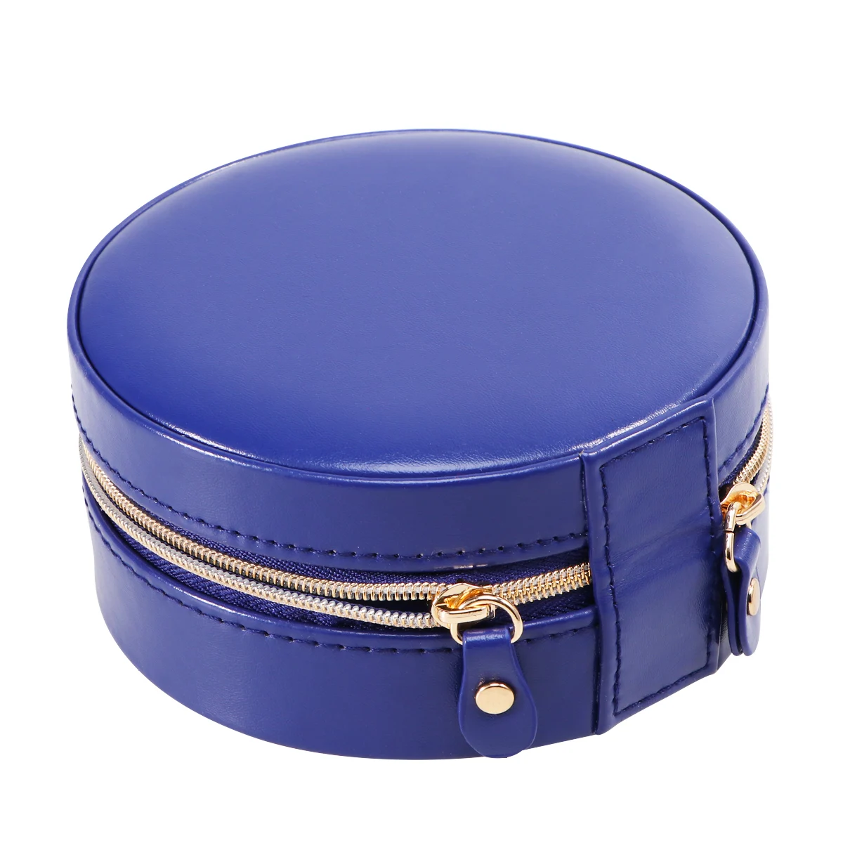 

Portable Jewelry ganizer Case PU Material Small Size Large Capacity Round Design Necklace Storage Jewelry Box Travel Everyday