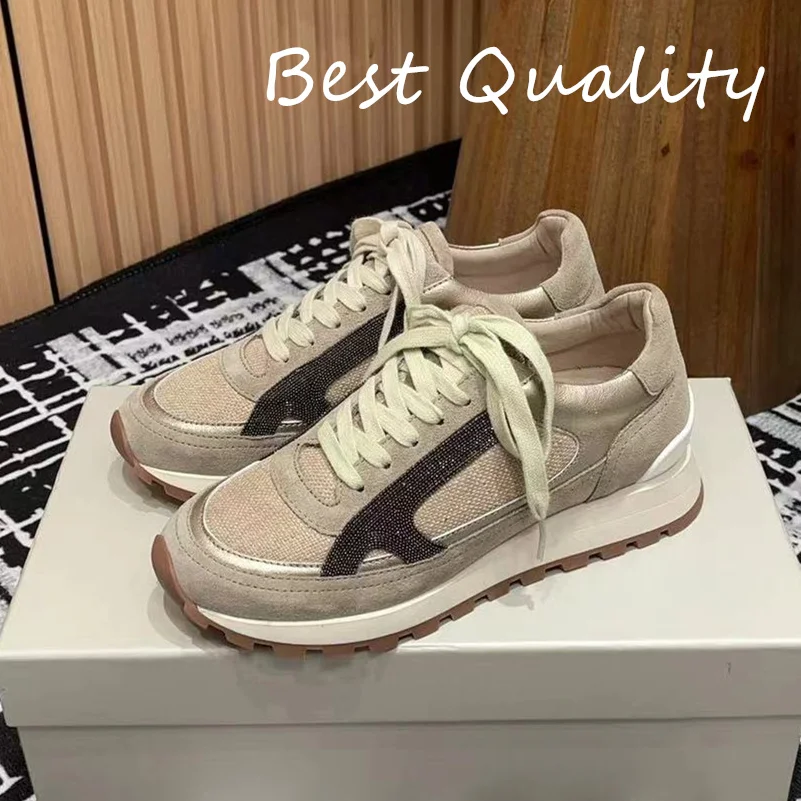 2024 Winter Women's High Quality Men shoes Flat Travel Shoes Casual Lace up Felt Sneaker Thick Sole Breathable Mesh Flat Shoes