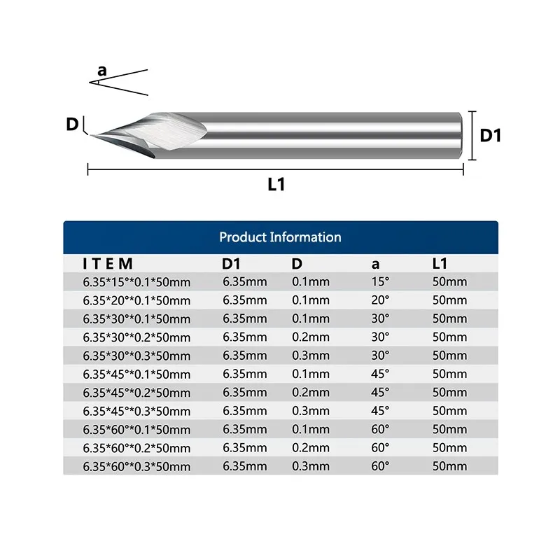 XCAN Engraving Bit 1/4 Shank CNC Router Bit 3D Carbide End Mill for Woodworking Milling Cutter V Slot Bit 15-60 Degrees