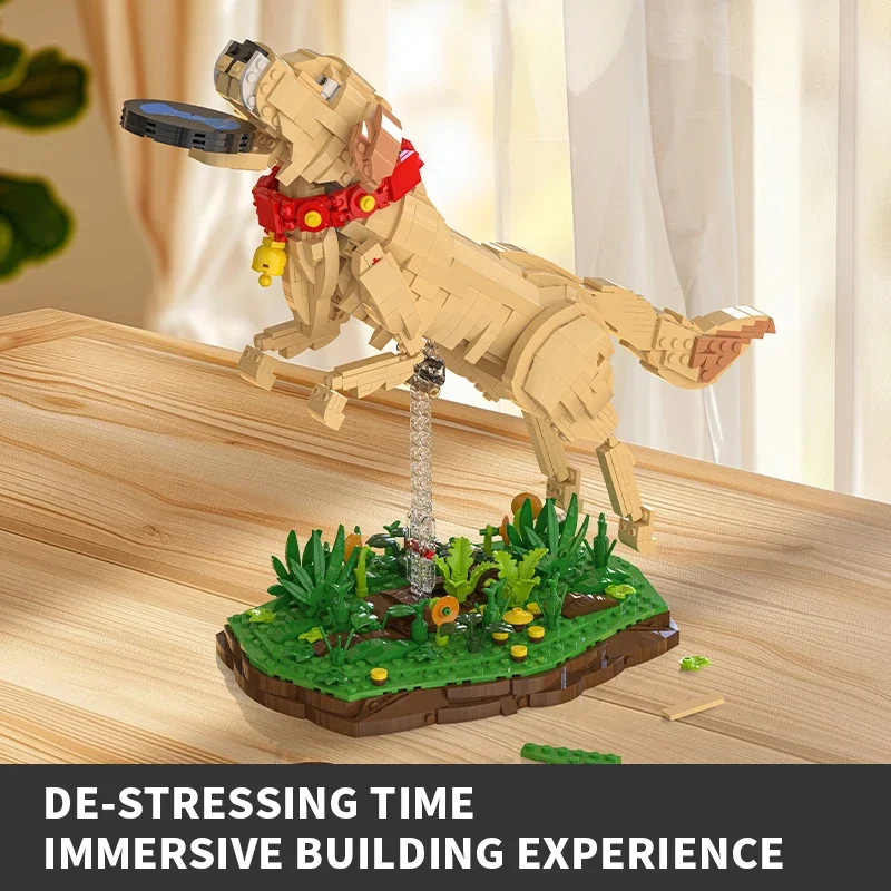 1257PCS Labrador Retriever Bouwstenen Set Creatieve Diermodel Bricks Desktop Decoratie Diy Speelgoed Voor Kinderen Vakantie Geschenken