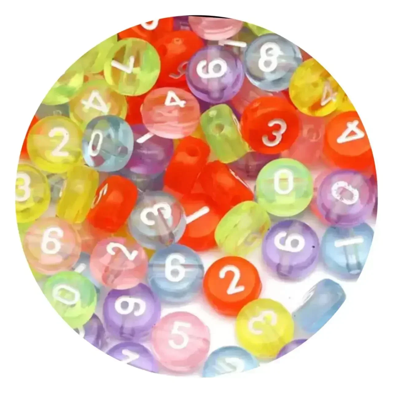 100-500 stuks acryl gekleurde digitale kralen ronde losse spacer nummerkralen voor het maken van sieraden DIY armband ketting accessoires