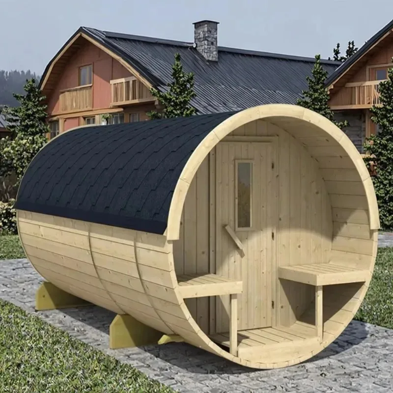 Best Selling Modern Red Cedar Smart Outdoor Sauna Cabin Stylish Dry Sauna Shower Room