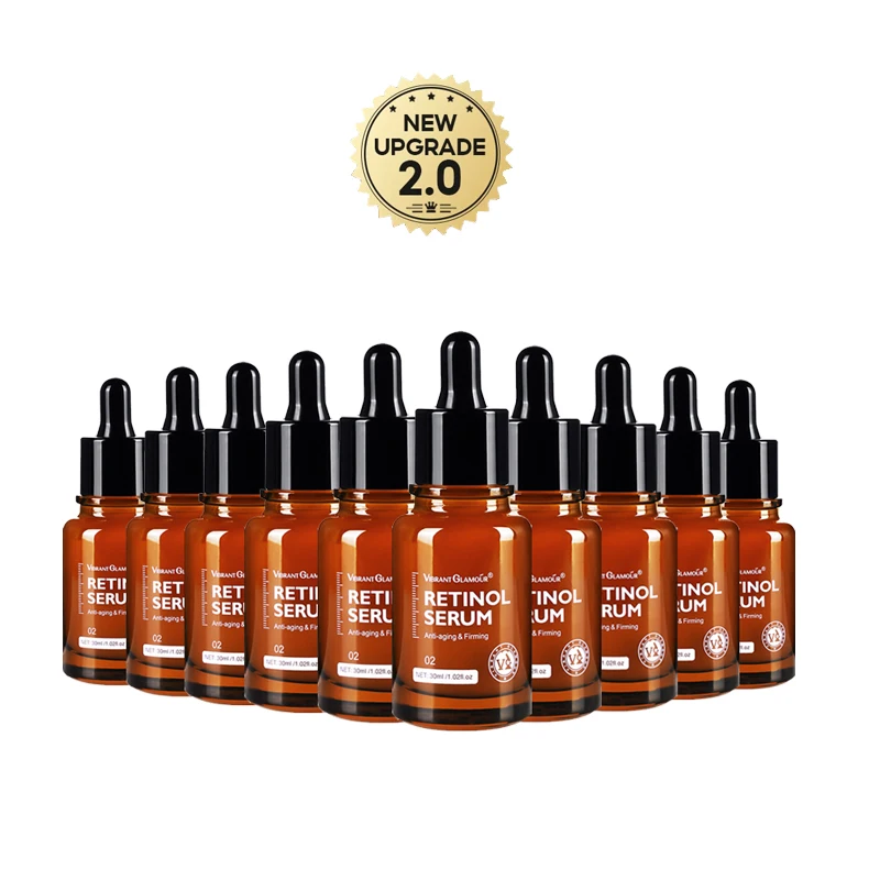 VIBRANT GLAMOUR Retinol Face Serum Moisturizing Whitening Firming Fade Fine Lines Anti-wrinkle Anti-aging Deep Care Essence 10pc