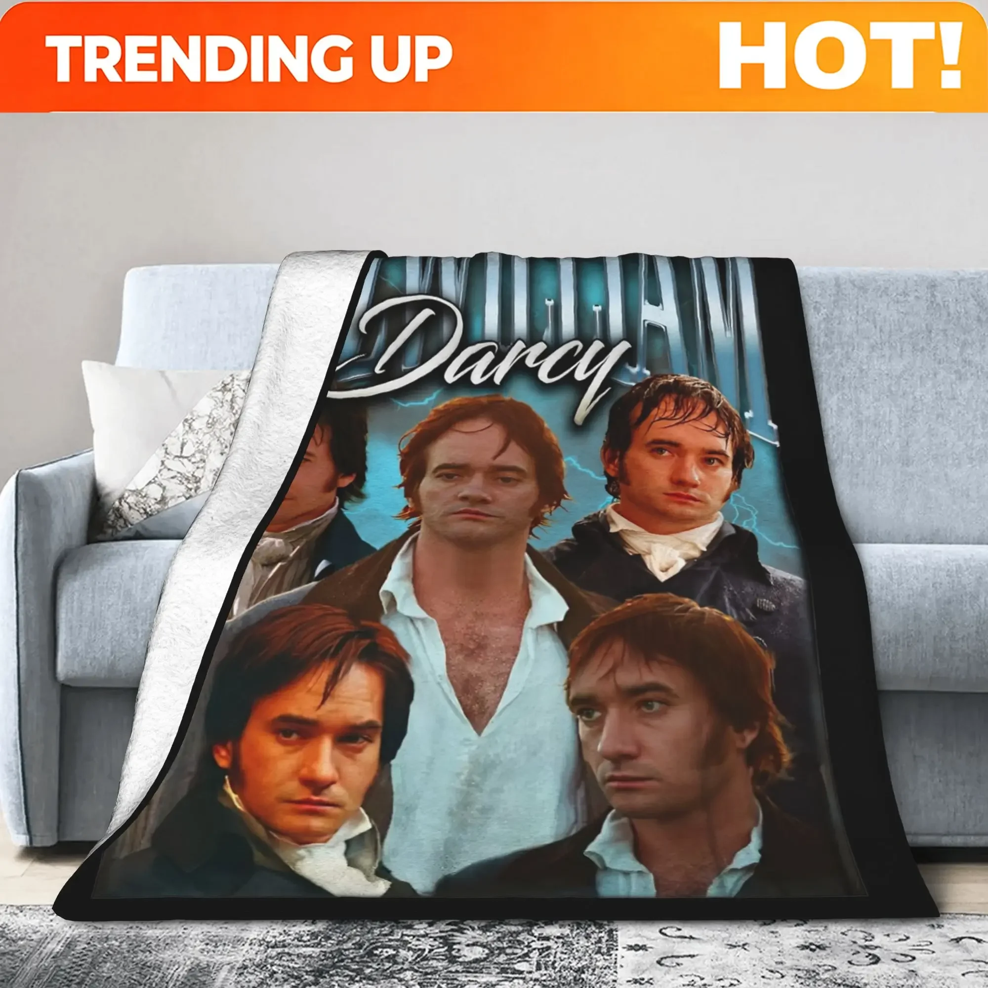 Custom 90s Fitzwilliam Darcy Pride And Prejudice Blanket Fleece Decoration Warm Throw Blanket For Home Couch Plush Thin Quilt