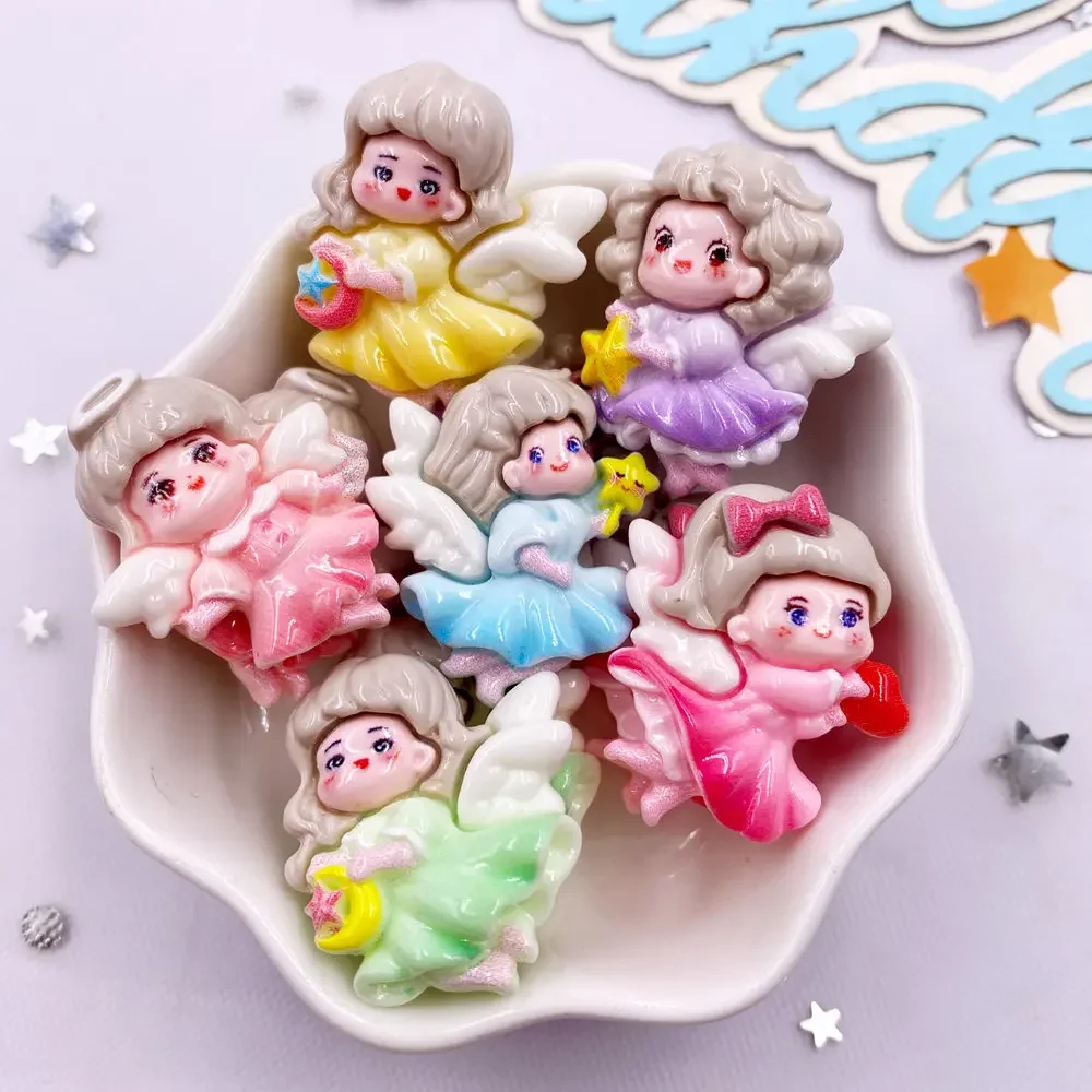 10pcs Kawaii Colorful Cartoon Cupid, The Goddess of Love Princess Girl Flat back Resin Scrapbook Figurines DIY Home Decor Crafts