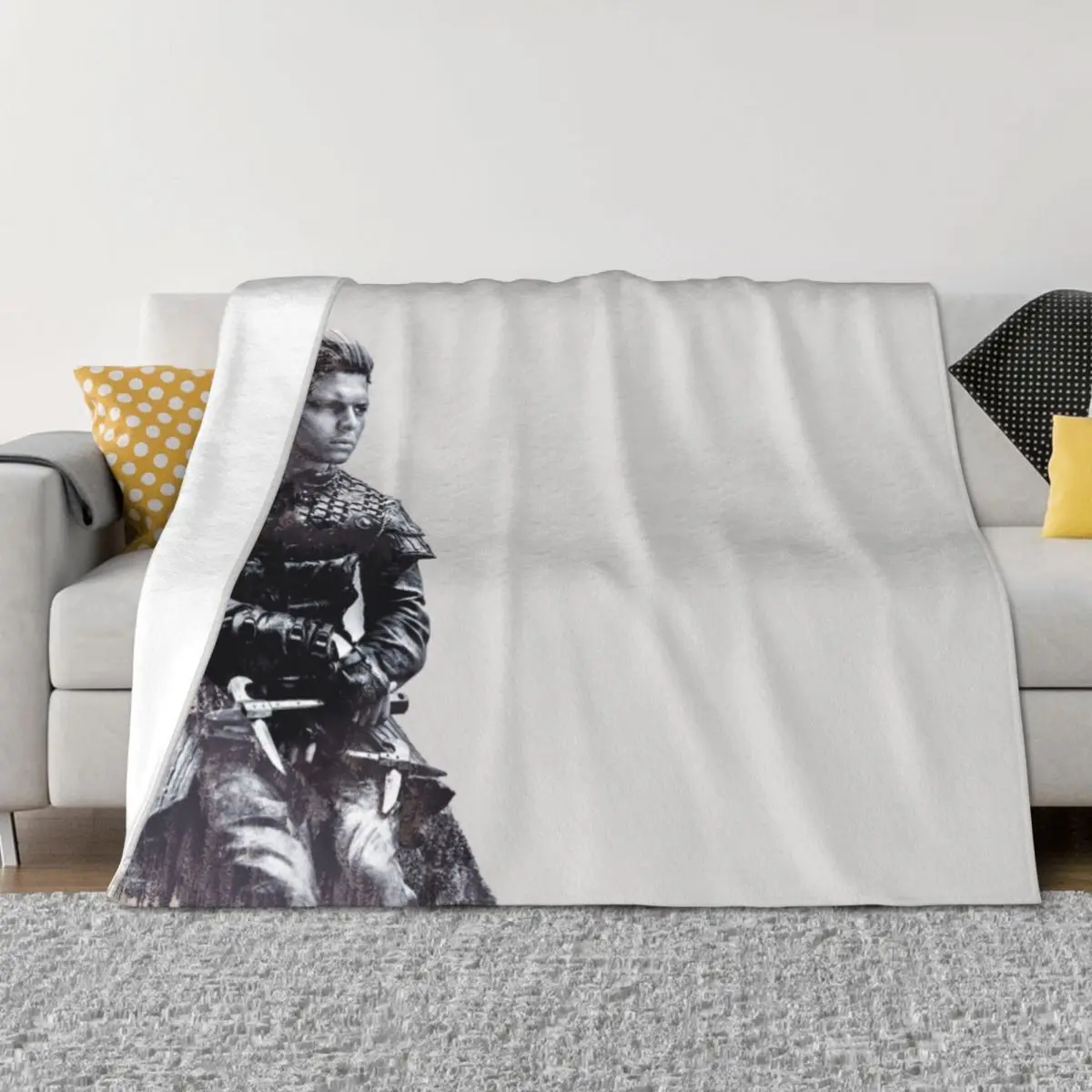 بطانية Ivar The Boneless Throw الحرارية منقوشة على الأريكة، سرير ناعم، بطانيات فاخرة