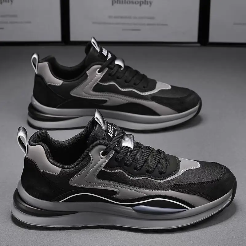 Mฤskie casual lekkie modne trampki 2024 jesienne nowa koronkowa buty na ลwieลผym powietrzu mฤskie wszechstronne obuwie sportowe adidasy