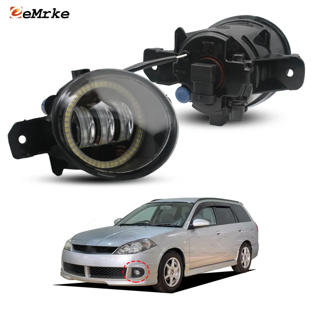 

Светодиодные противотуманные фары для Nissan Wingroad II WRY11 Facelift / Wingroad Rider 2002-2005, с функцией Angel Eye DRL, белые и желтые дневные ходовые огни