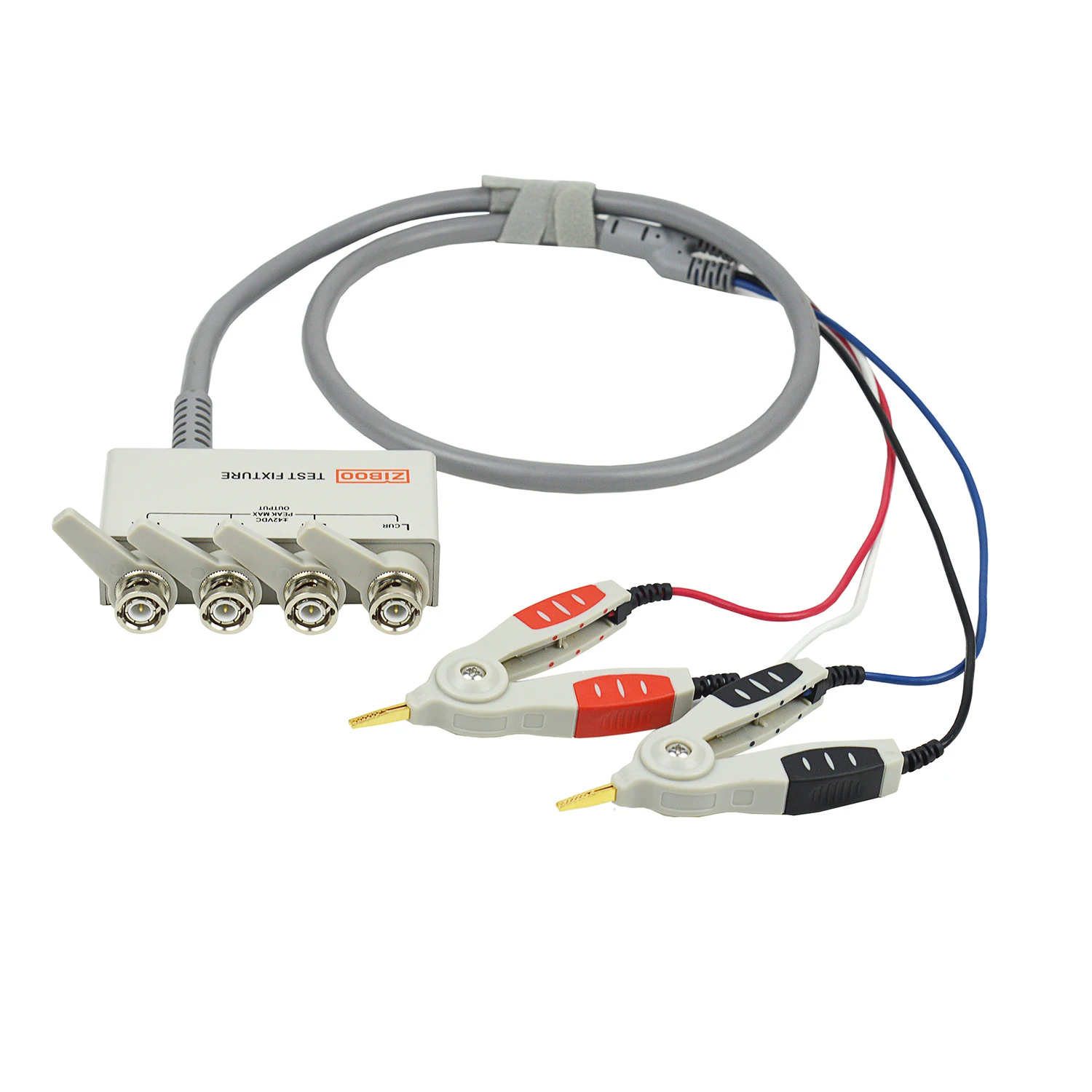 ZIBOO LCR-06B LCR-08 4 Wire Kelvin Clip,Kelvin Clip Test Lead,Four-terminal Kelvin Test Line with Shielding Box.