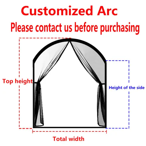 DTGJ Arched Door Screen Window Mosquito Net Magnetic Curved Round Customized Fly Insect Mesh Black White Invisible fiberglass - Image 2