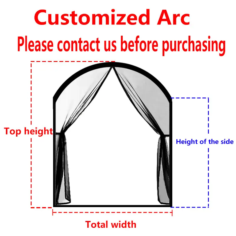 DTGJ Arched Door Screen Window Mosquito Net Magnetic Curved Round Customized Fly Insect Mesh Black White Invisible fiberglass - Image 2