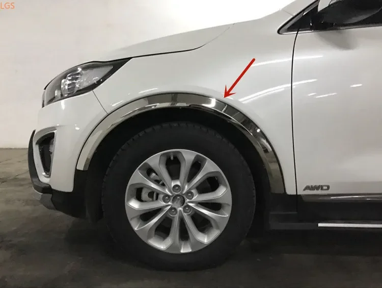 

For Kia Sorento 2009-2017 High-quality stainless steel Wheel eyebrow Decorative strip Anti-scratch protection Car styling