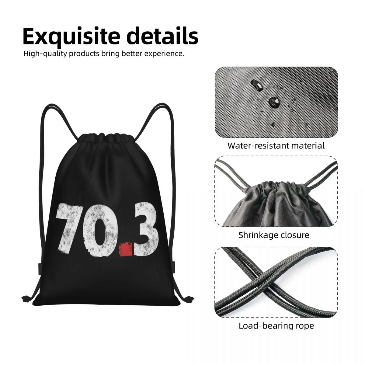 triathlon, swim bike run 70.3  Drawstring Bags Gym Bag Hot Lightweight