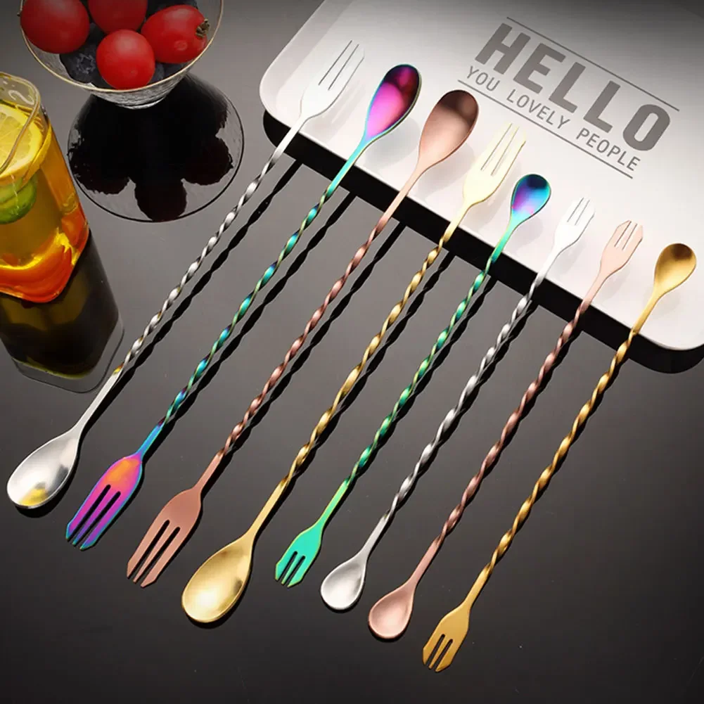 Stainless Steel Stir Bar Spoon Mixing Ounces Cocktail Spoon Drink Shaker Muddler Stirrer Bartender Tools Teadrop Spoon Bar Tools