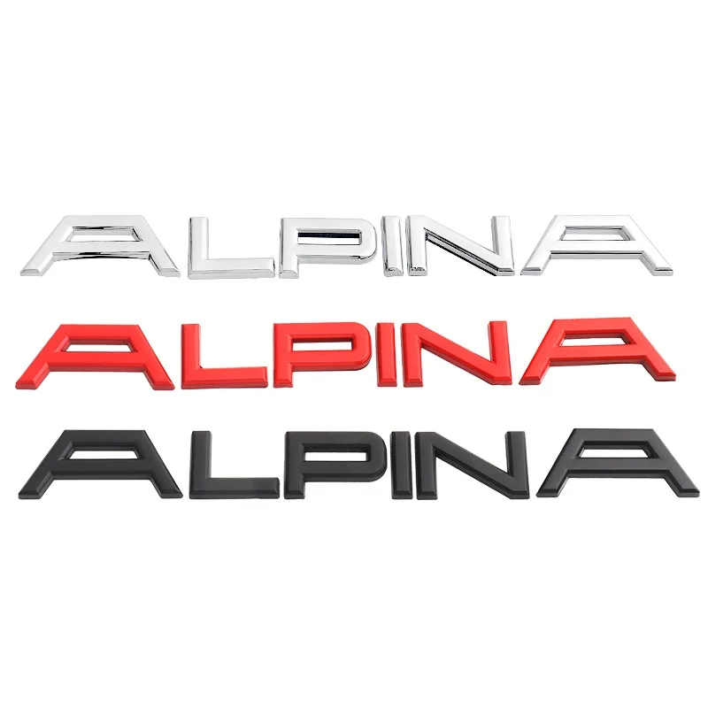 3D Metal cromo negro Alpina letras maletero trasero pegatinas para maletero guardabarros emblema insignia calcomanías B7 B6 D4 D5 accesorios de estilo de coche
