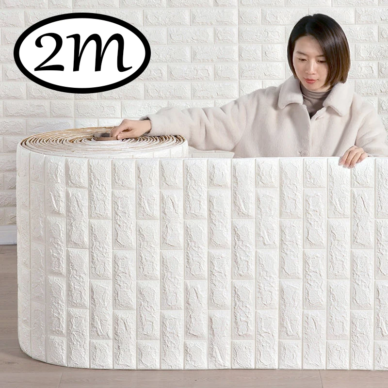 2/10m*70cm 3D Brick Wall Stickers  Decor Self-Adhesive Waterproof Wallpaper For Kid Room Bedroom Kitchen Home Wallcovering Decor