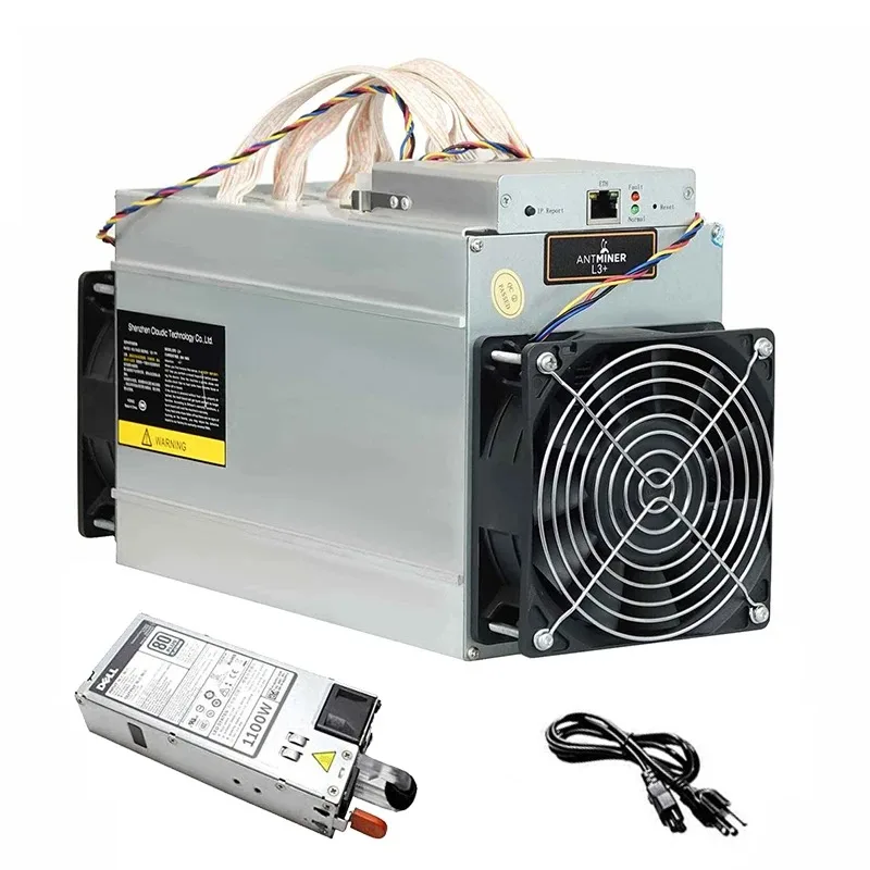 ANTMINER L3+( With PSU )Scrypt Litecoin Miner 504MH/s Crypto LTC Doge Coin Mining Rig ASIC LTC Miner Doge Miner Antminer L3 Plus