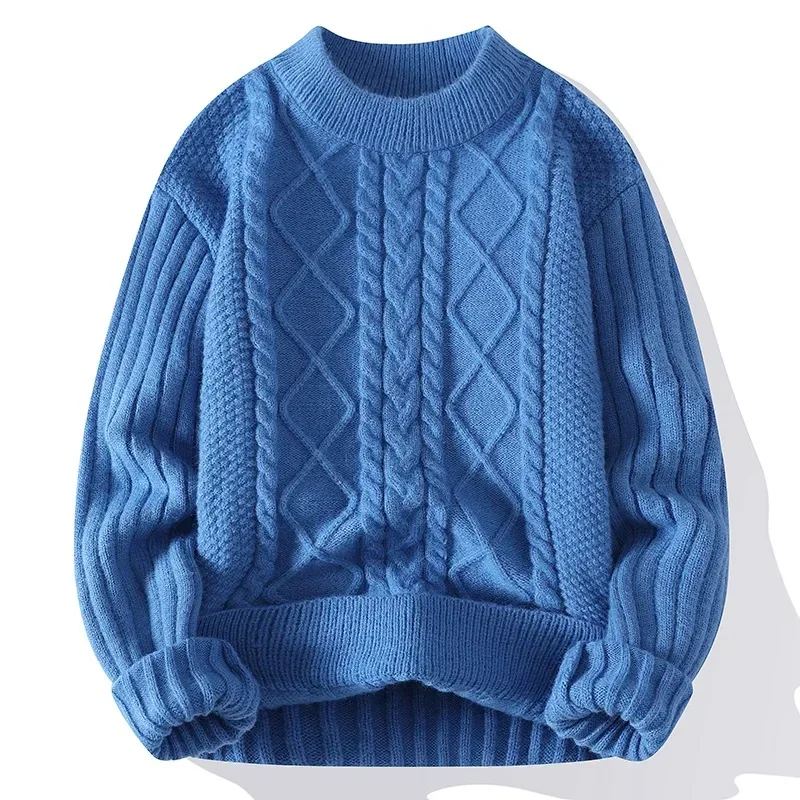 

2023 Autumn Casual Men's Sweater O-Neck Striped Slim Knittwear Mens Sweaters Pullover Men Harajuku Mens Retro Sweaters