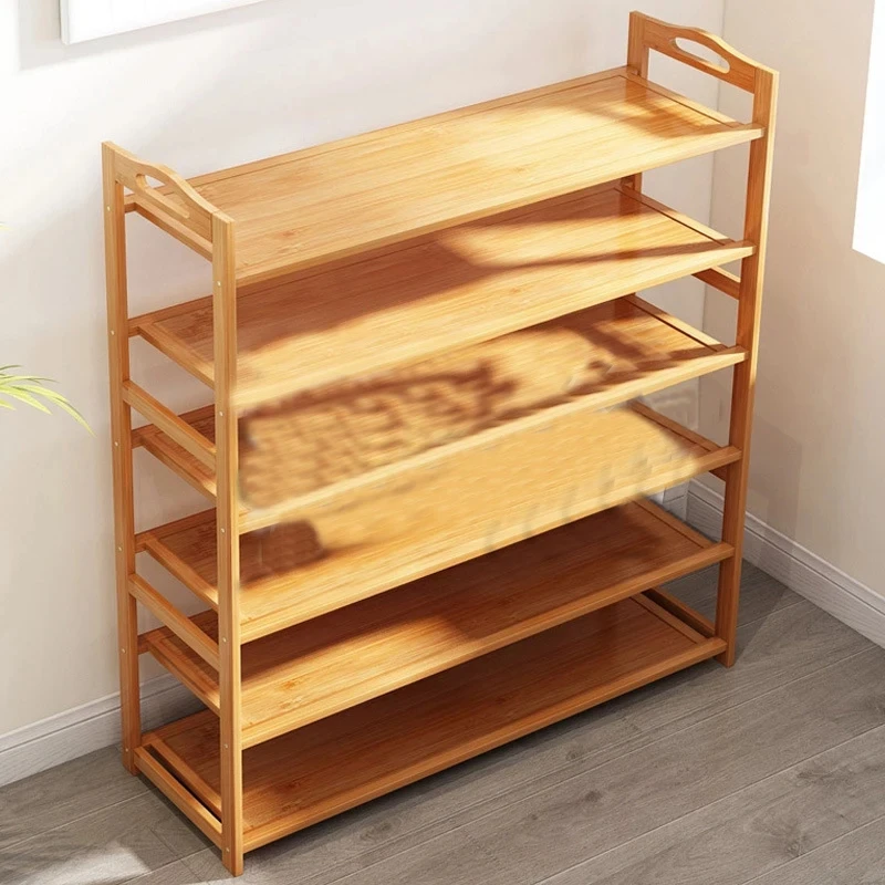 Bamboo Shoe Rack For Storing Simple Entrance Shoe Cabinet Indoor Stand for Shoes Living Room Natural Wood Home Shelves