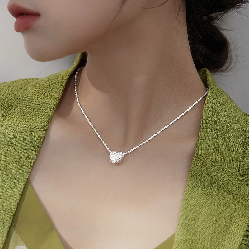 

S925 Silver Color Sparkling Necklace For Women Trendy Clavicle Chain Choker Girls Korean Wedding Party Fine Jewelry Accessories
