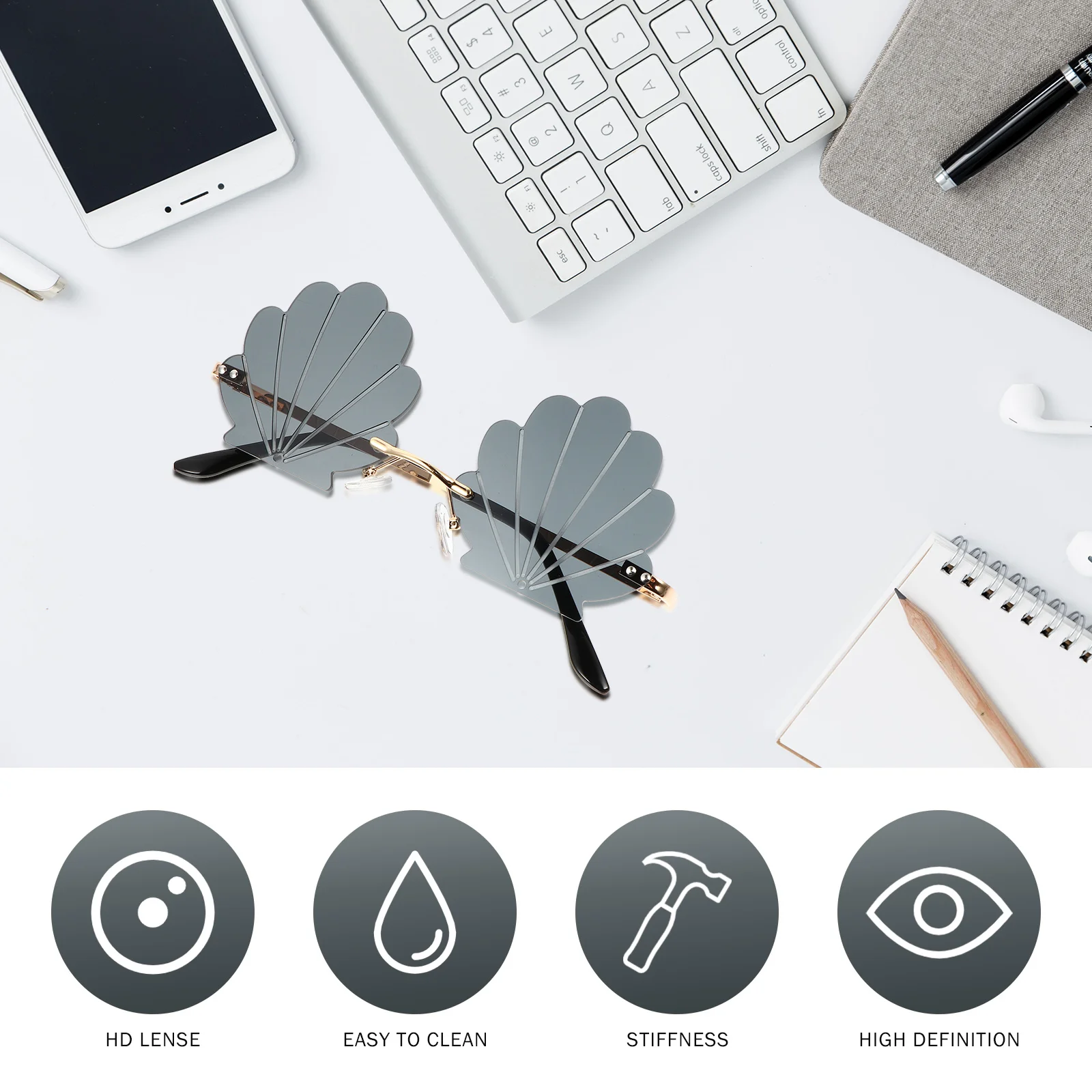 

1Pcs Conch Design Fashion Sunglasses Party Photo Props Funny Eyeglasses Creative Shell Texture Glasses Decor Photo Booth