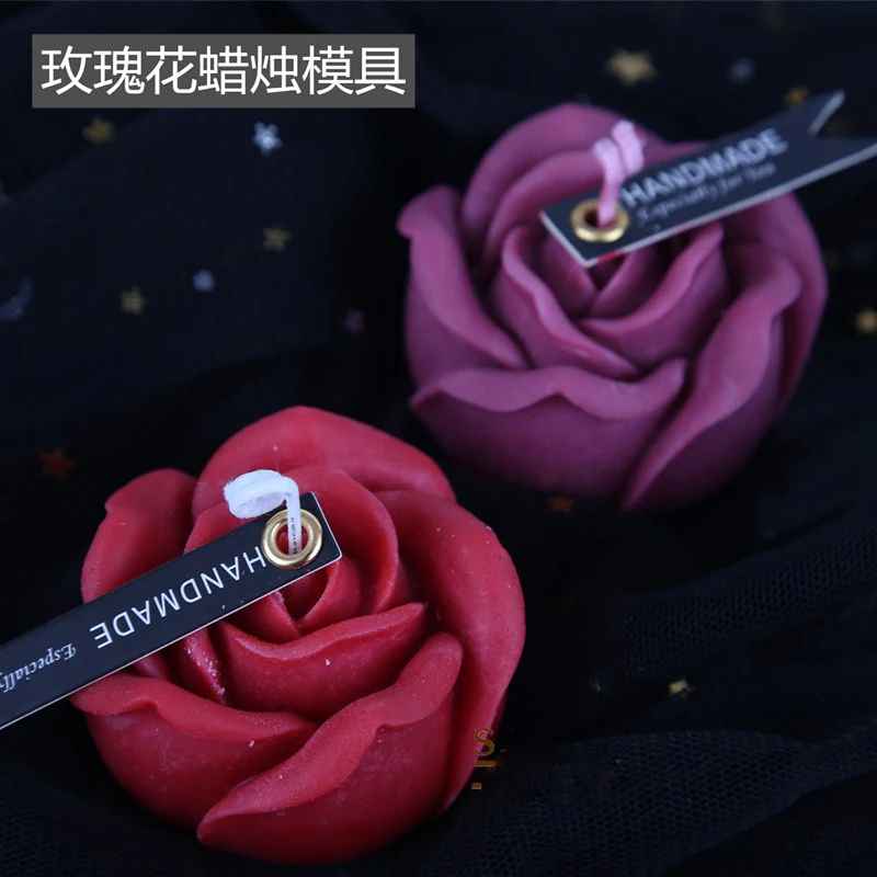 rose flower DIY Plaster candle Mould For home Decoration Silicone Candle Molds Bee wax candle mold