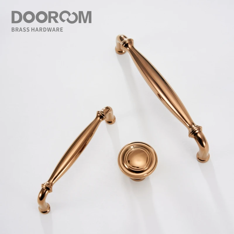 

Dooroom Brass Furniture Handles Modern Rose Gold Cupboard Wardrobe Dresser Shoe Box Drawer Cabinet Knobs Pulls 10PCS