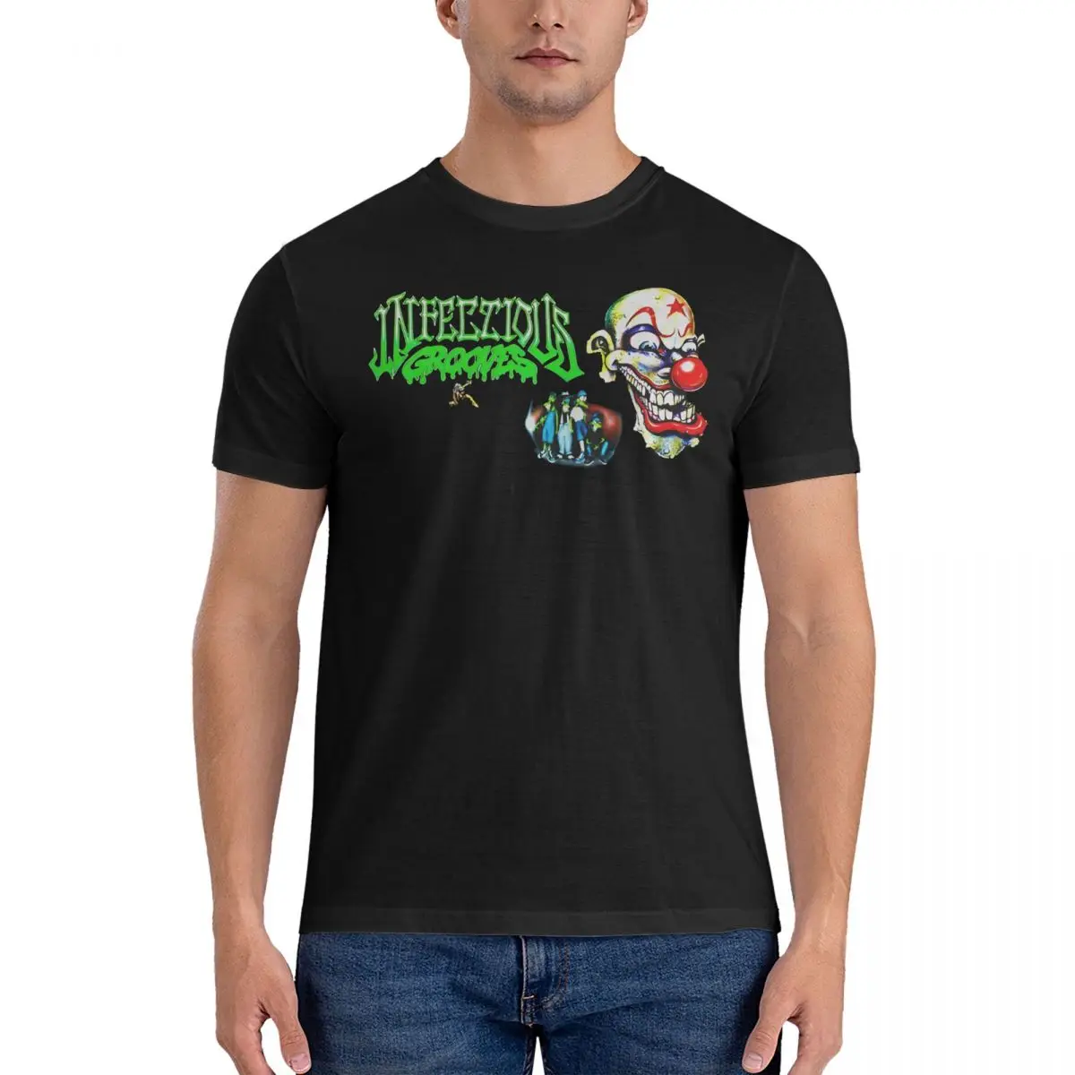 Nowość Materiały T-Shirt dla mężczyzn Crewneck Czysta bawełna T-shirty Infectious Grooves Koszulka z krótkim rękawem Pomysł na prezent Topy