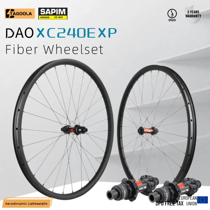 TAGOOLA XC240DXP MTB XC Carbon Wheels 24mm Height 33mm Width DT240 EXP BOOST Cxray 28 Holes Tubeless Hookless Bike Wheelset