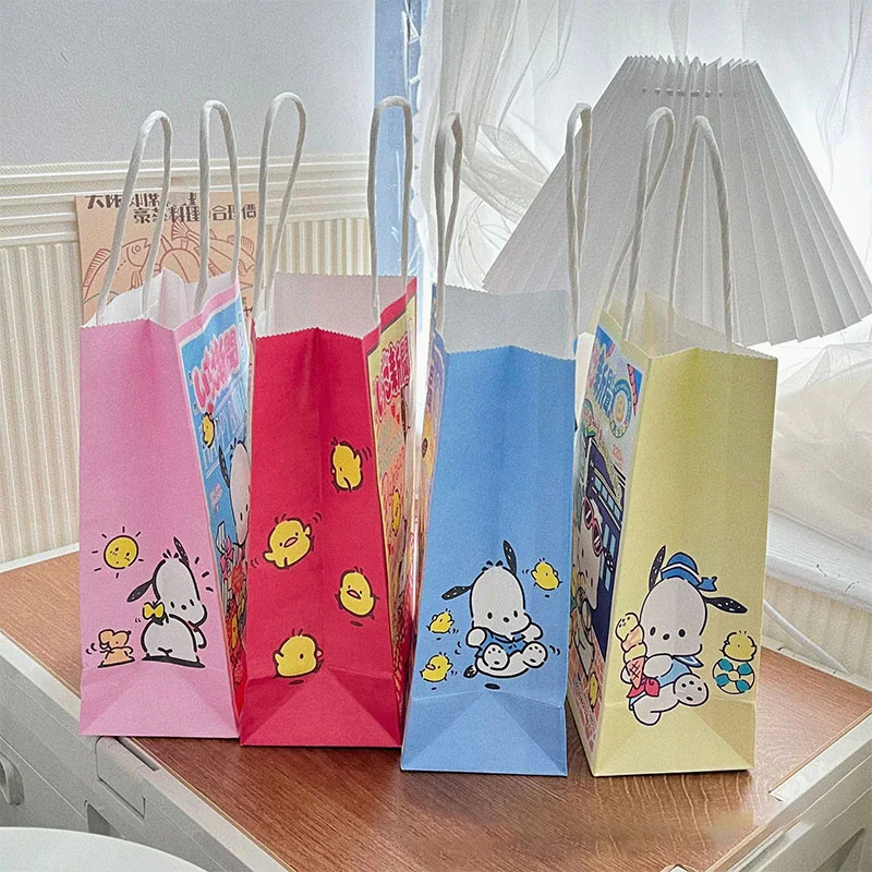 Cartoon Sanrio Pochacco Paper Bags Gift Party Gift Bags Wrapping Supplies Large Capacity Shopping Bag Desktop Storage