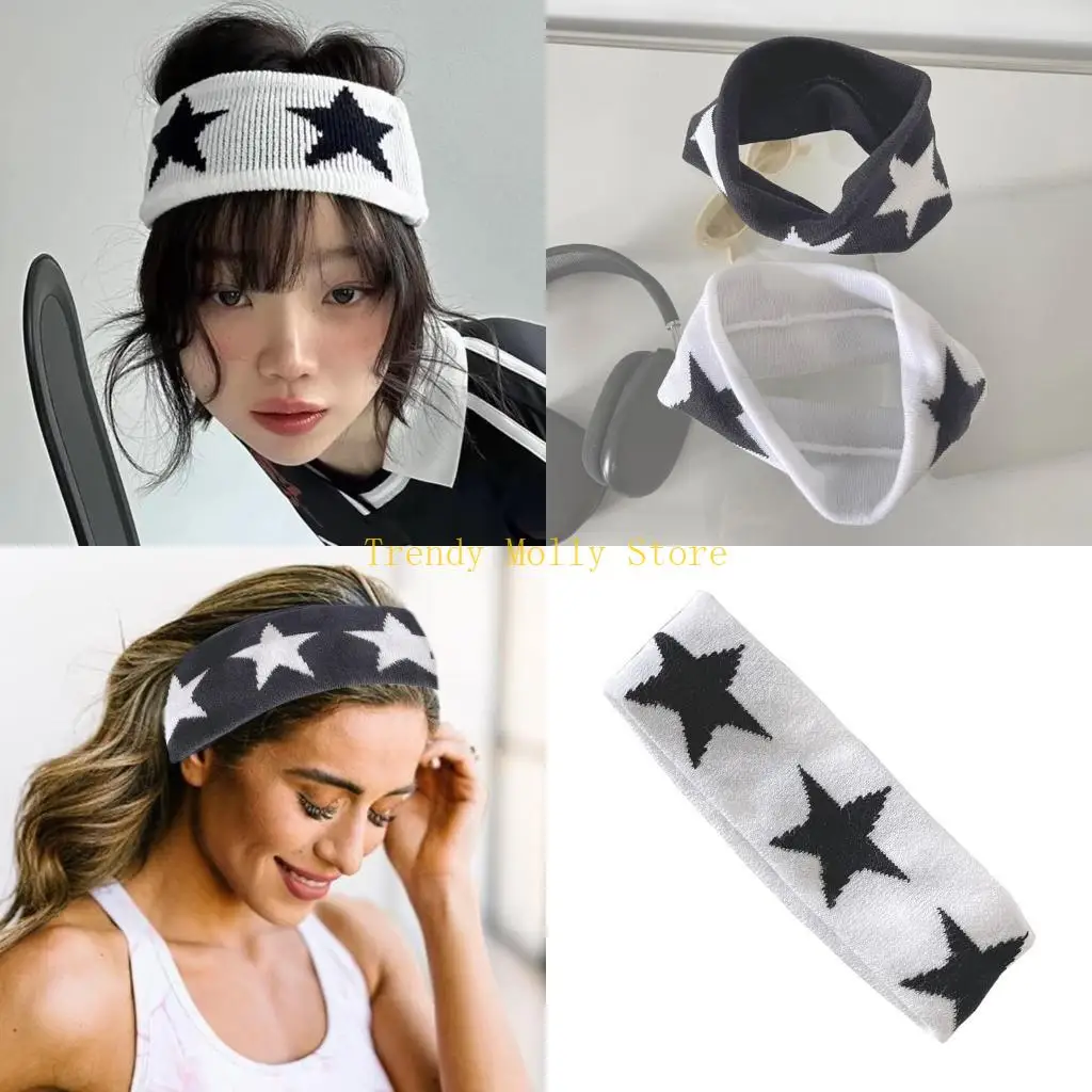 

N5KB Star Headband Girls Running Bandeau Hairband Fashion Fitness Sports Accessories
