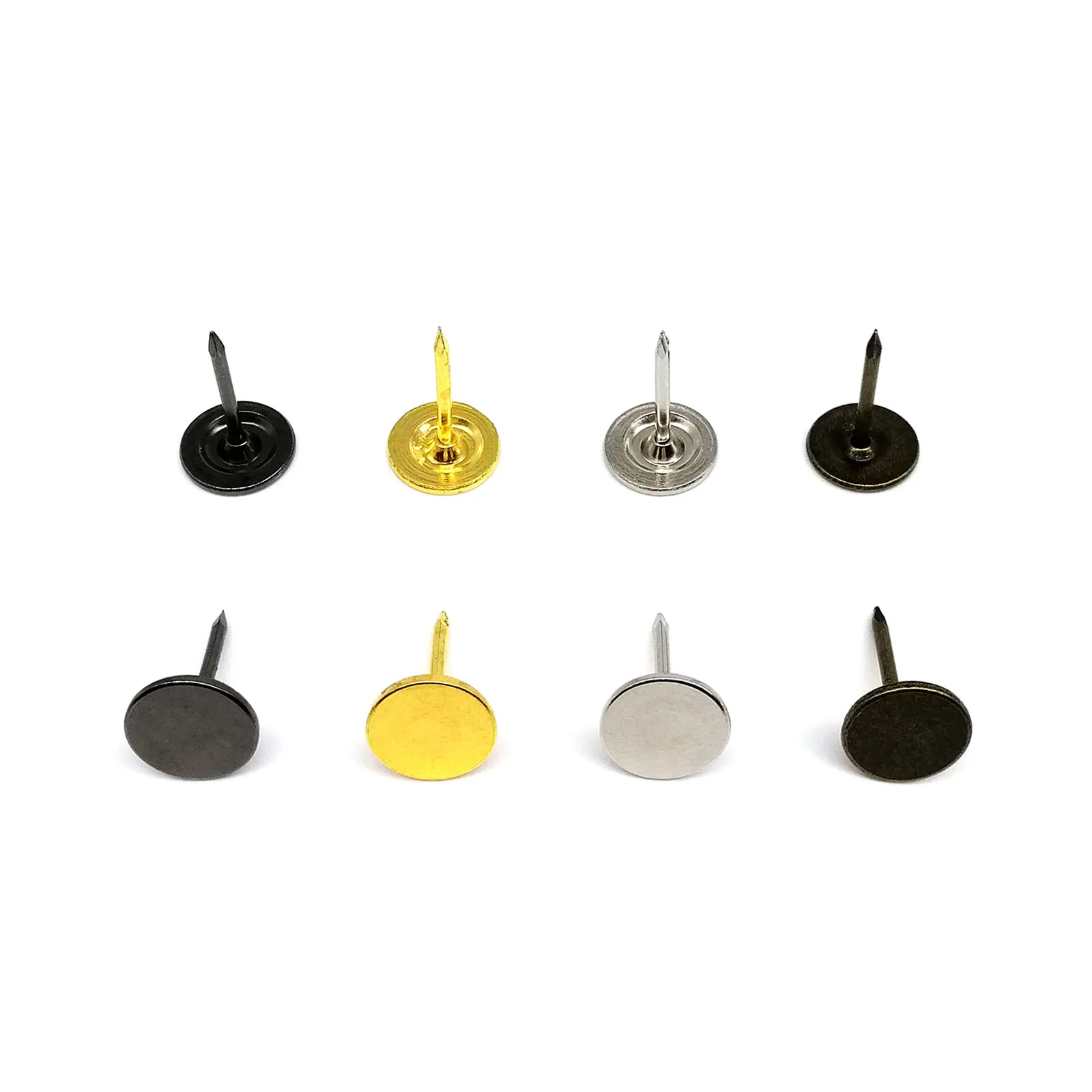 100pcs Flat Head Decorative Tack Stud Pushpin Upholstery Nail for Jewelry Chest Gift Case Box Wall Door Sofa Furniture Dia 11mm