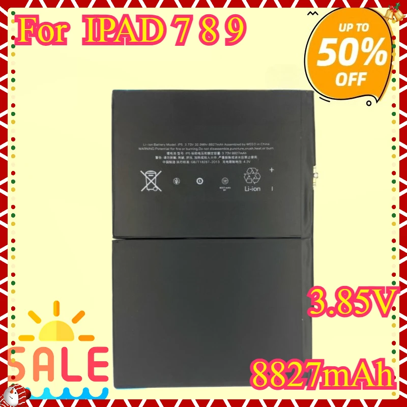 For Ipad 7 8 9 for Ipad7 Ipad8 Ipad9 A2197 A2200 A2198 A2199 A2270 A2428 A2429 A2430 8827mAh High Quality Replaceable Battery
