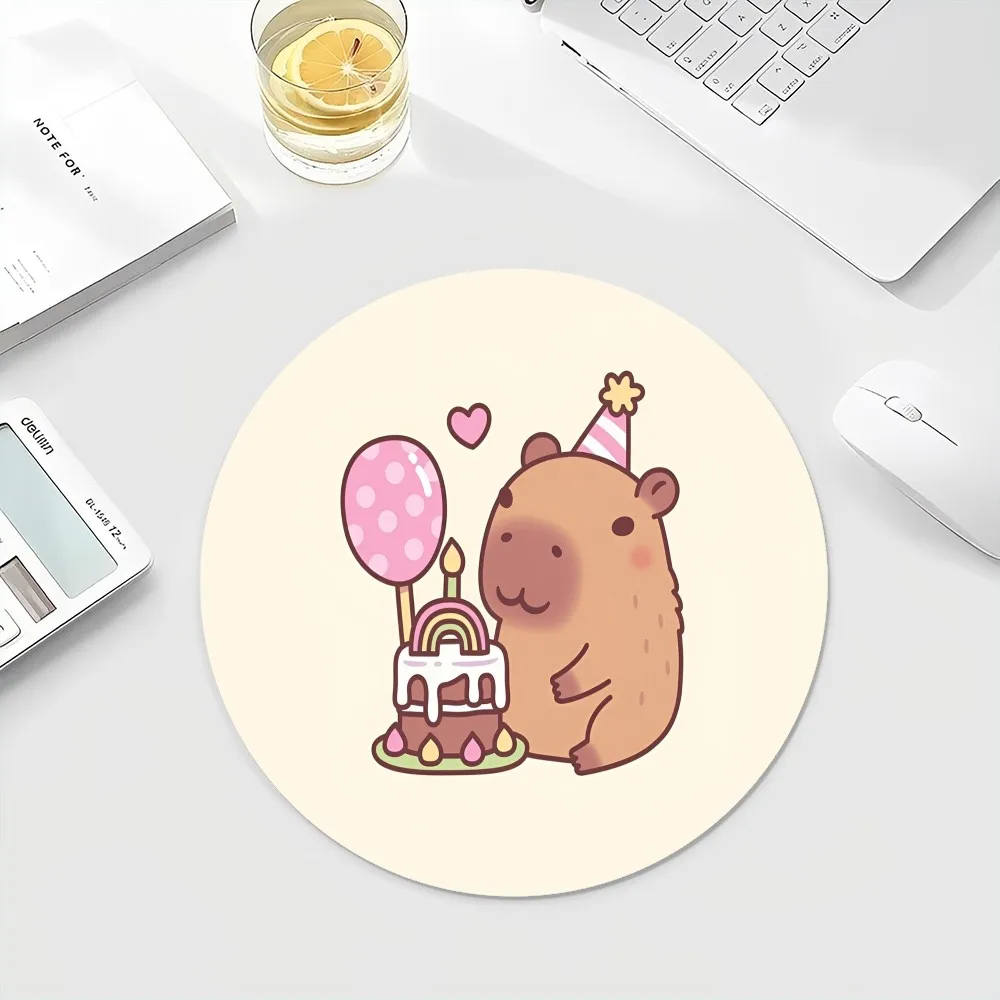 Tikar lantai Capybara lucu INS pasang bulat alas Keyboard alas meja kabinet siswa alas cangkir Mousepad Desktop Gamer