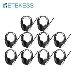 RETEKESS 10Pcs TR101 FM Headphone Radio Receiver Wireless Headset Radio Receiver for Conference Meeting Translation