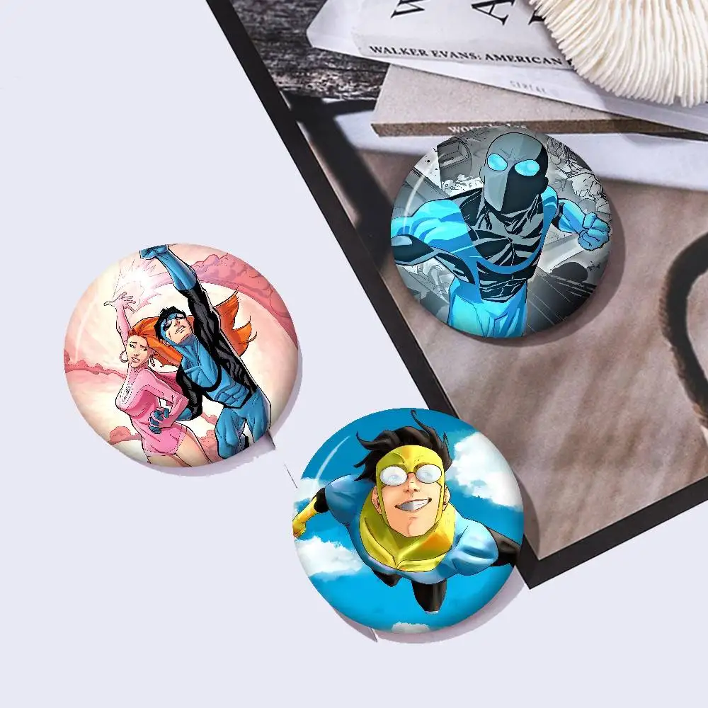Cartoon Invincible Creator Tinplate Pin Button Custom Anime Role Old-school Brooch Cartoon Collar Badge Jewelry Gift Fans