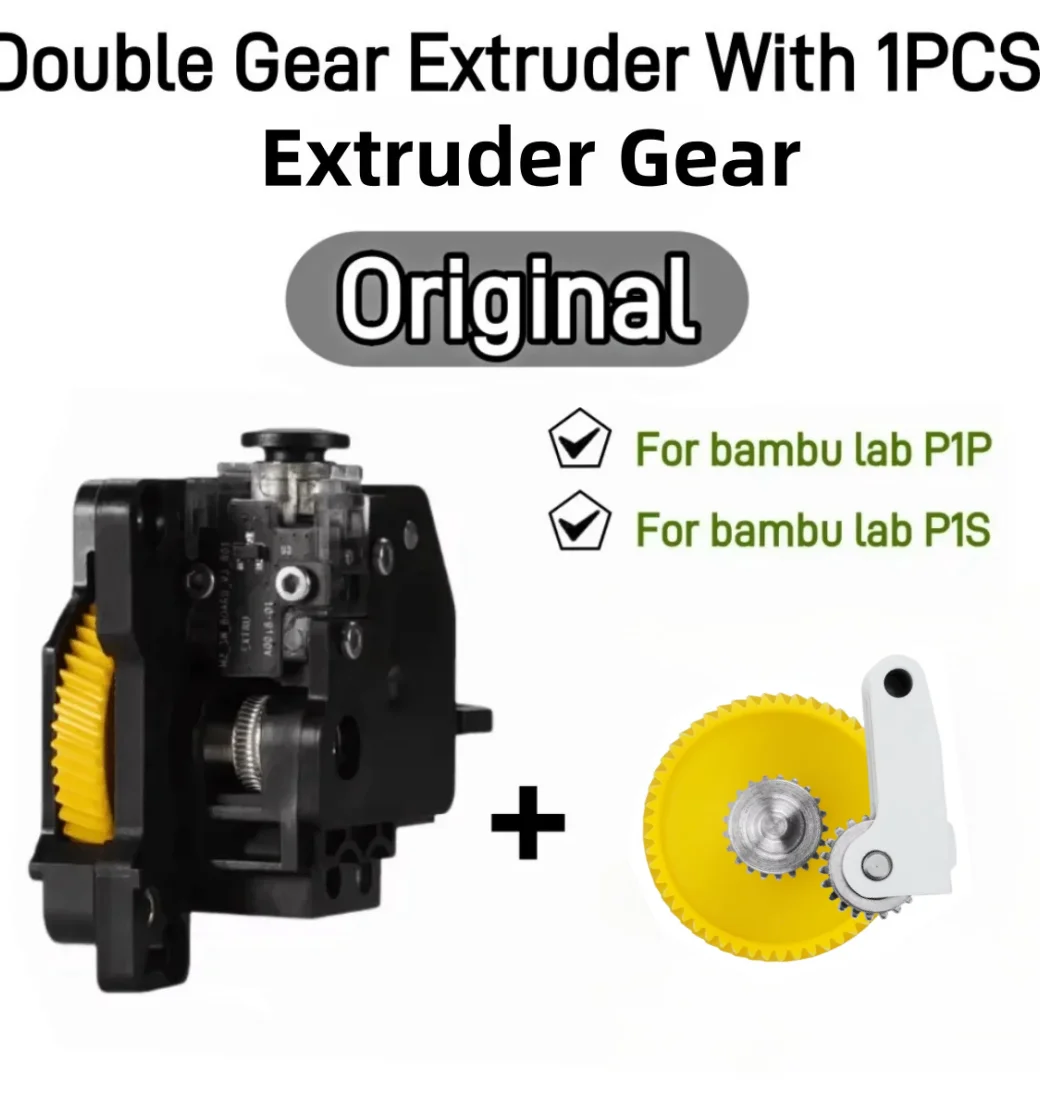 

Оригинальный экструдер серии Bambu Lab P1 с обновленной шестерней экструдера из закаленной стали в сборе для деталей 3D-принтера P1P/P1S