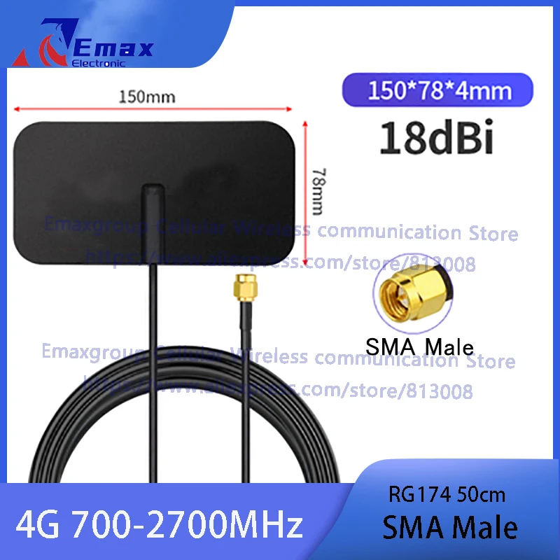 1pcs 4G LTE Patch Antenna 700-2700MHz 3G 2G GSM GPRS NB-iot Waterproof Vehicle Mounted Antenna Signal Booster Amplifier SMA Male