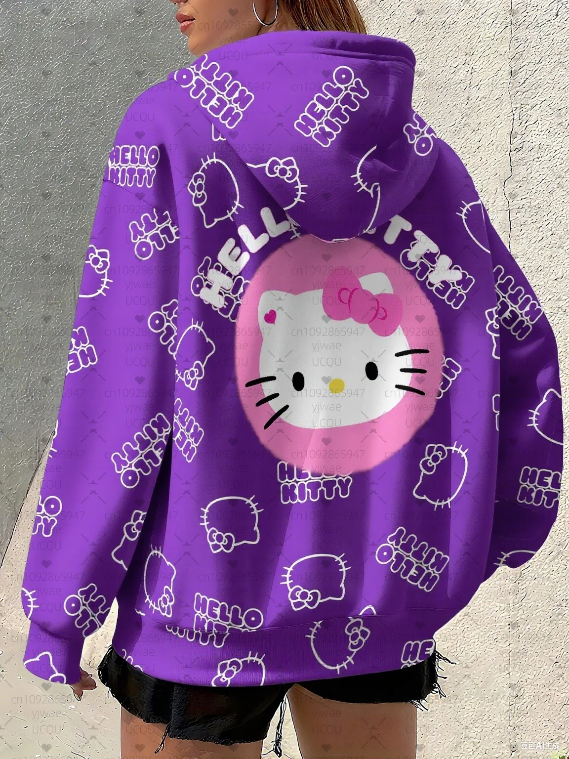 2025, Damen-Kapuzenpullover, 3D-Kitty-Druck, Sweatshirt, lockerer Outdoor-All-Match-Hoodie, Damen- und Mädchen-Kapuzenpullover, Damenbekleidung