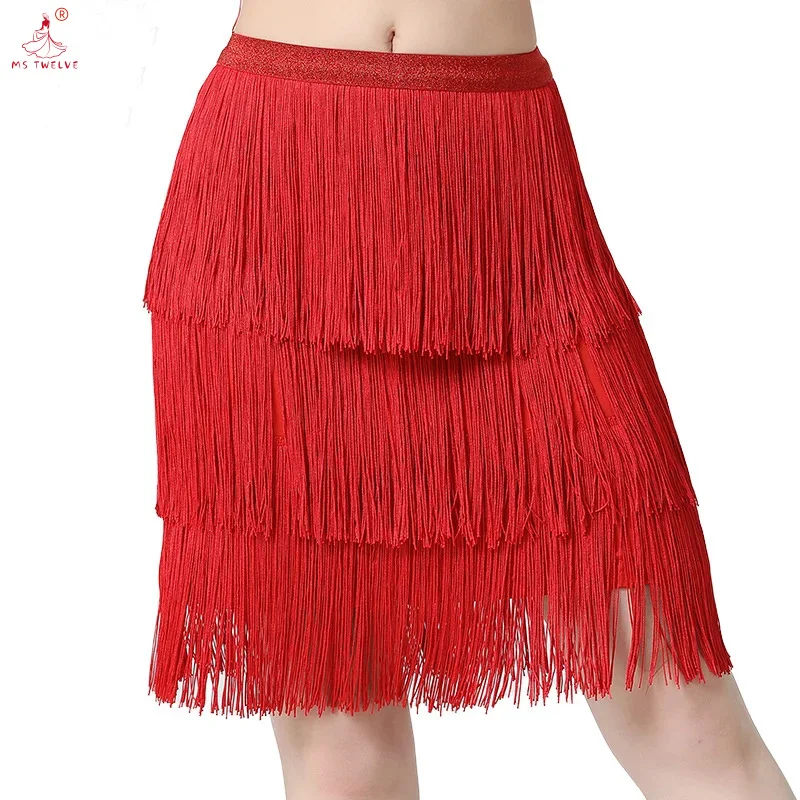 

Multilayer Tiered Fringe Latin Dance Skirt Tassel Samba Rumba Tango Ballroom Lesson Dancewear Stage Rave Outfit Clothes Dress