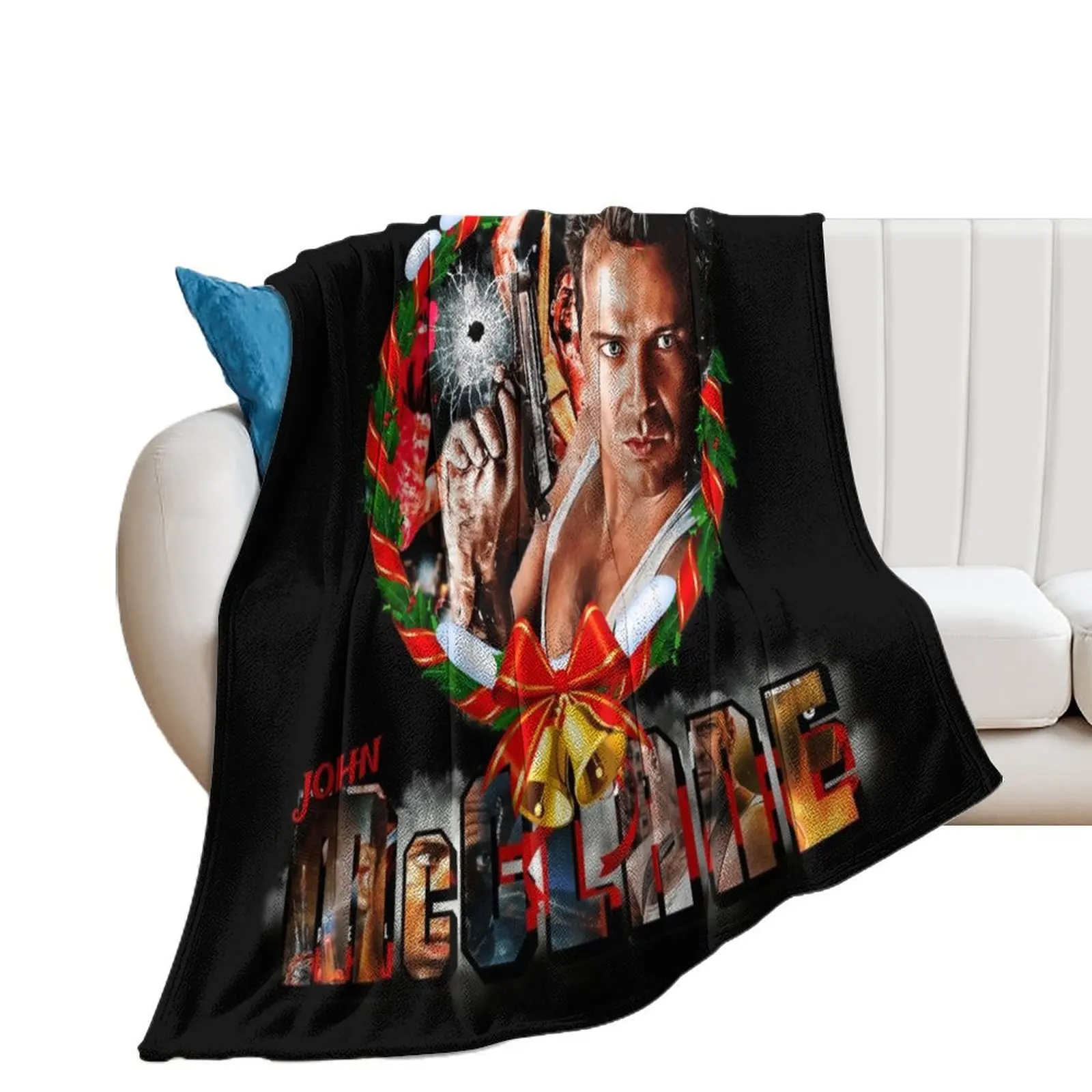 A John McClane Christmas Throw Blanket Thin Beach Vintage Blankets