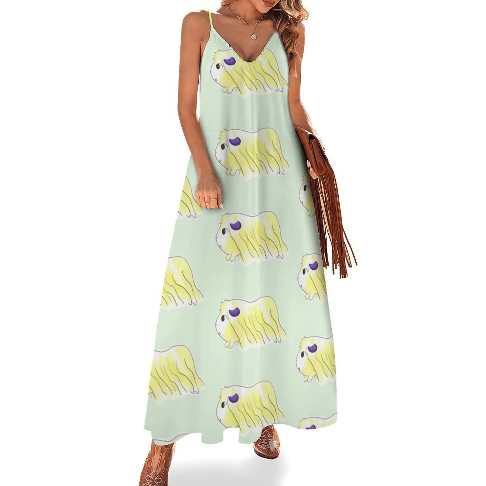 

Daisy The Adventurous Baby Guinea Pig Sleeveless Dress Women's summer suit Clothing luxury dresses party dresses women Dress