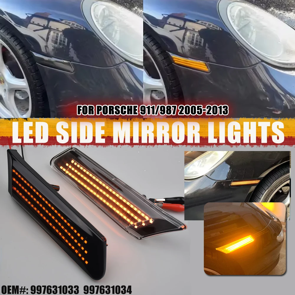 LED Side Marker Turn Signal Light For Porsche 997 911 Carrera Turbo Porsche Cayman Boxster 987