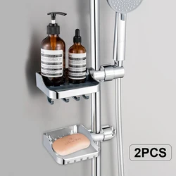 1/2PCS Bathroom Shower Shelf Shampoo Soap Storage Rack Organizer with Hook Bathroom Accessories Kitchen Faucet Sink Rag Holders